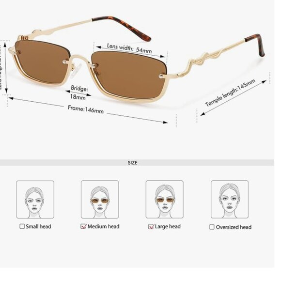 Fashion Small Square Women\'s Sunglasses Luxury Brand Metal Half Frame Sunglasses main image 5